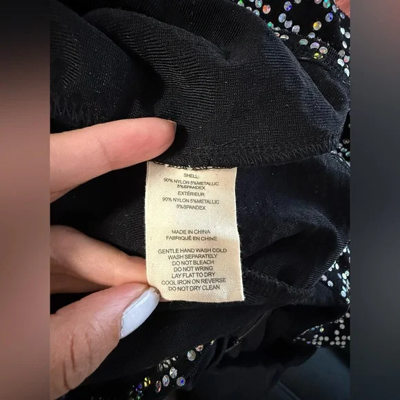 L'AGENCE Cher Black Sparkle Turtleneck Mini Dress, pre-owned, size XS/T - Picture 7 of 8